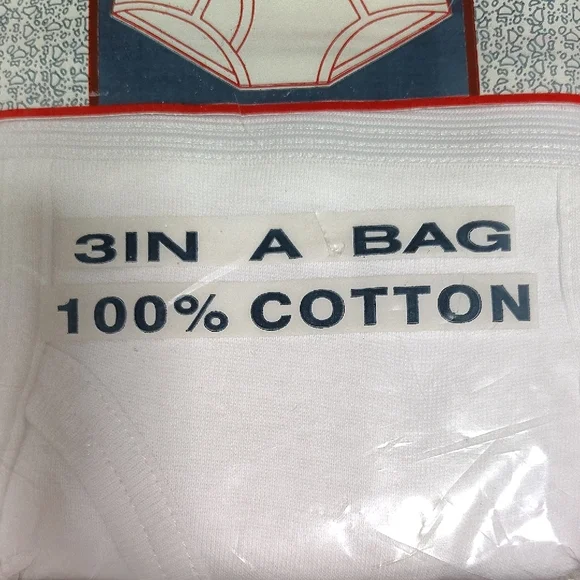 VINTAGE Swan Men's White Briefs - 3 Pack Sz 28-30 100% Cotton - Picture 5 of 7